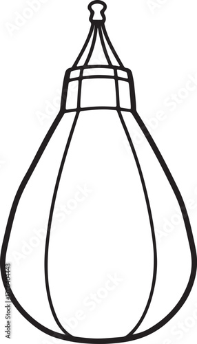 punching bag line art, coloring book page line art drawing, vector and illustration