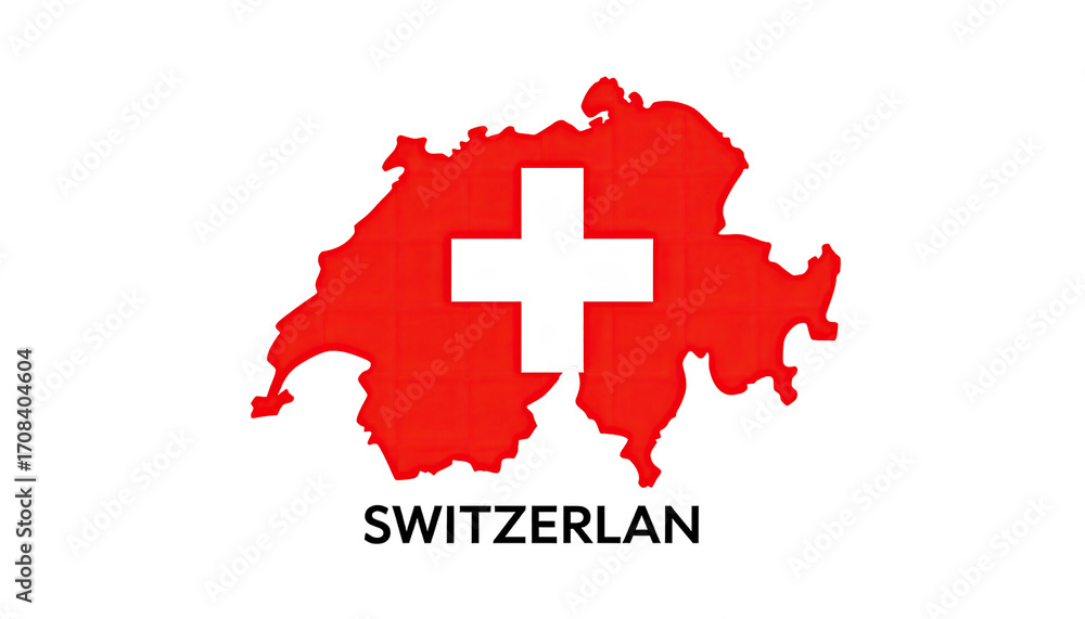 Fototapeta premium Swiss flag map graphic