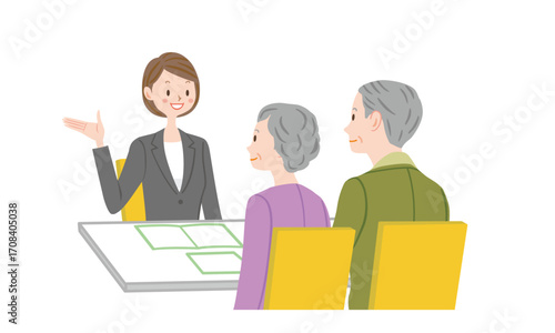 資産運用　相続の相談をする高齢の夫婦　老夫婦　シニア

