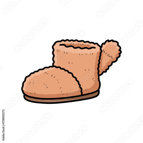 Cozy home comforts a plush slipper in a relaxing indoor setting inviting warmth and relaxation. Vector illustration