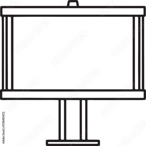 billboard line art, coloring book page line art drawing, vector and illustration