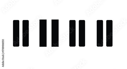 Abstract row of piano keys representing musical melody and harmony clearly defined vector