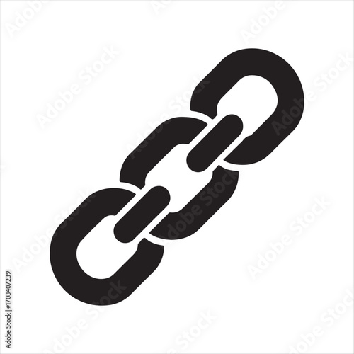 Blockchain chain link icon vector silhouette outline logo design concept illustration