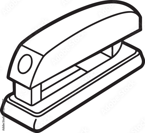 stapler line art, coloring book page line art drawing, vector and illustration