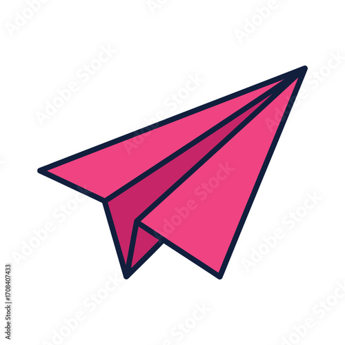 Paper Airplane Icon – Minimalist Vector Symbol of Communication, Creativity, and Travel
