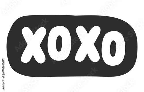 XOXO illustration : A stylized XOXO symbol, representing love, affection, and friendship. Expressing warmth and affection with a touch of minimalist aesthetic.