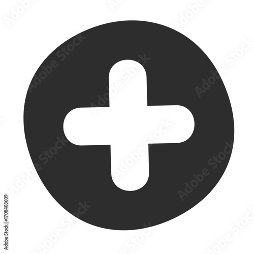 Adding Icon: A minimalist addition icon, rendered with a simple, yet impactful aesthetic, suggests concepts of positivity, creation, and the act of combining or increasing.