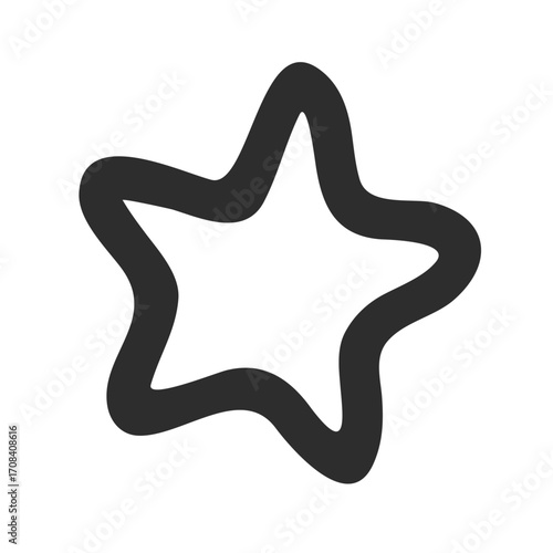 Celestial Simplicity: A single, outlined star stands out, its form reminiscent of playful, hand-drawn artistry, beckoning viewers to tap into the realm of simplicity and creativity.