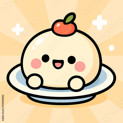 Wallpaper Mural kawaii mochi dessert with cherry on top Torontodigital.ca