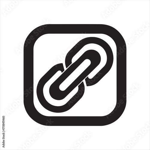 Blockchain chain link icon vector silhouette outline logo design concept illustration