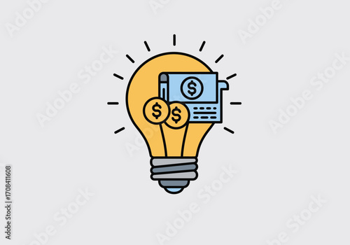 Financial Innovation and Smart Ideas A Lightbulb Icon Representing Economic Growth and Business Concepts