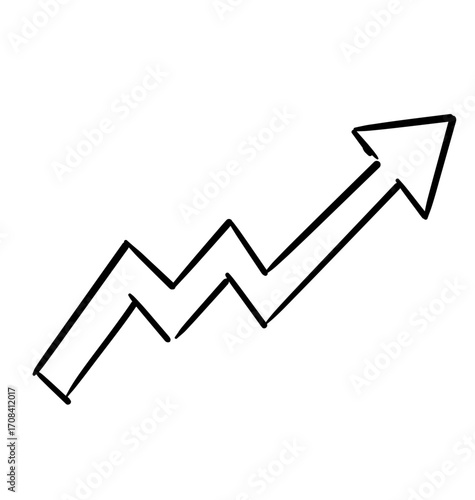 Growth Arrow: A dynamic, hand-drawn arrow pointing upwards, symbolizing progress, development, and upward trajectory.