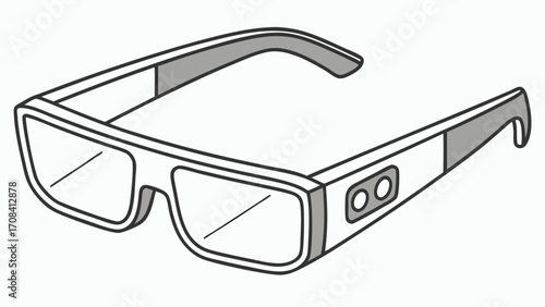 Stylized drawing of modern smart glasses augmented reality