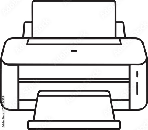 printer outline vector illustration line art