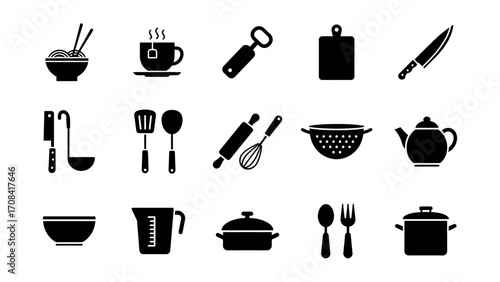 Kitchenware and Utensils Collection Cooking and Food Preparation Icons