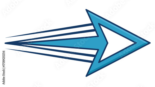 Blue arrow with speed lines indicating fast movement