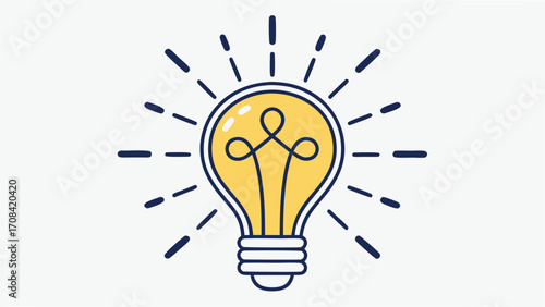 Bright Idea Lightbulb with Rays inspiration creativity