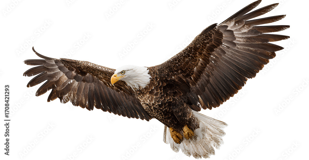 Fototapeta premium an eagle soaring, with a transparent background