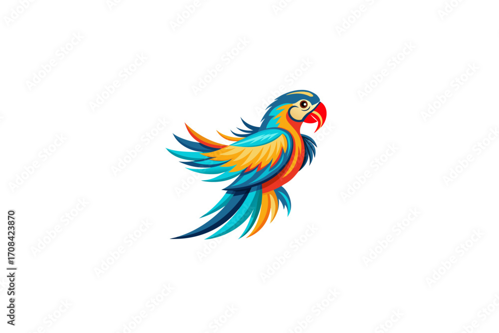 Obraz premium parrot on white background