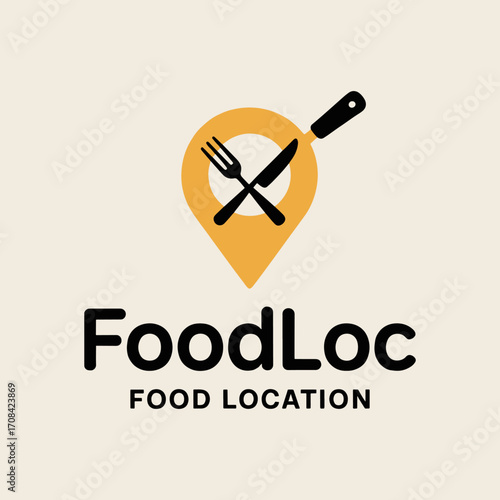 Logo Design Concepts for Food Spots Inspired by Map Pins