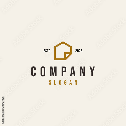 home house paper tax business financial vector logo design