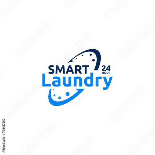 Smart and fast laundry delivery home dry logo design