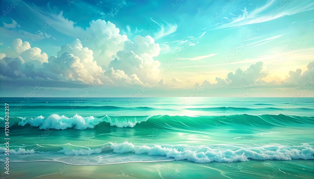 Obraz premium Serene ocean sunset landscape