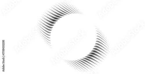 Big data visualization on dark space with dotted lines shape effect decoration. Modern graphic design element dots circle style. vector ilustration