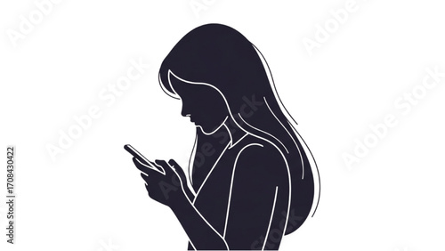 Vector Illustration of Group of Young People Profile Silhouettes Faces Boys and Girls AI EPS PNG