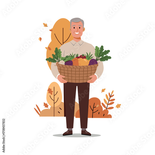 Harvest festival celebration local farm illustration autumn community spirit. Vector illustration