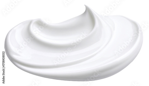 a sample of white cream with texture isolated on white background