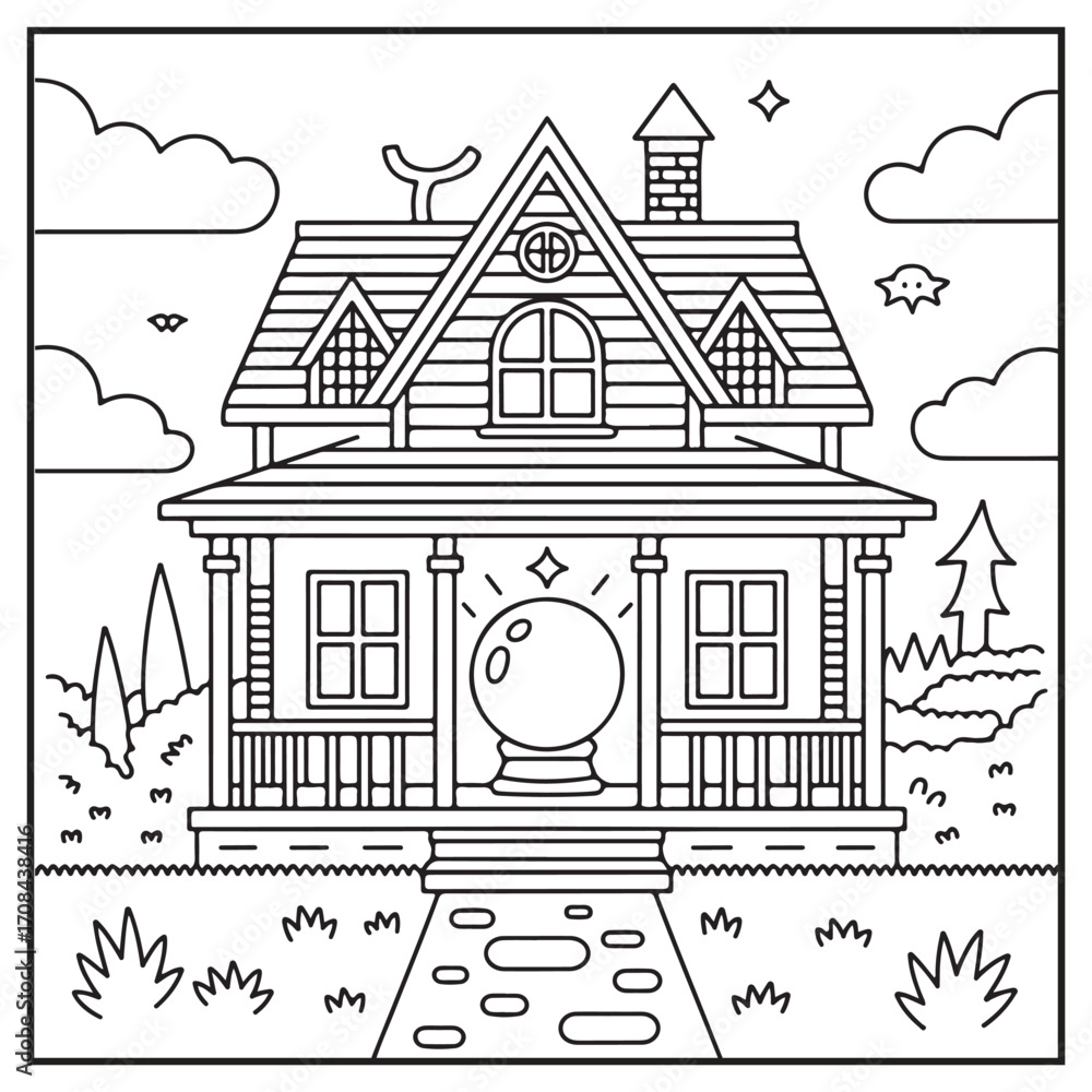 Fototapeta premium House Spooky Coloring Pages