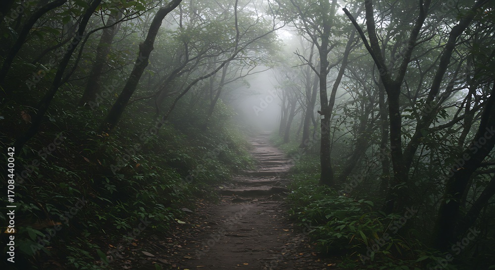Fototapeta premium Misty forest path