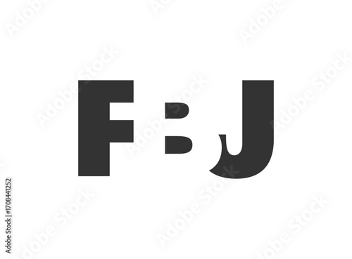 FBJ logo design. Initial letter F B J bold font style for tech startups, consulting, corporate branding. Creative company name, headlines typography identity, trendy logotype.