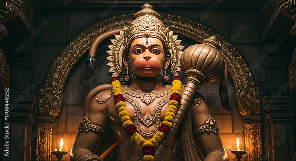 Fototapeta premium Monkey god statue detailed closeup