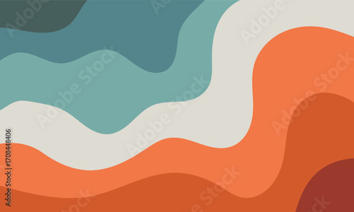 abstract blue orange wavy lines background. abstract beach illustration.