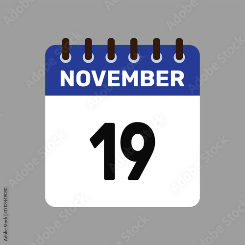 calendar with november 19 icon vector reminder for important deadlines and special events this autumn season