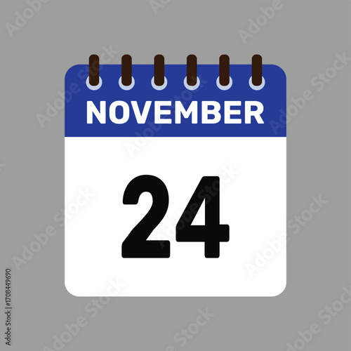 calendar with november 24 icon vector reminder for important deadlines and special events this autumn season
