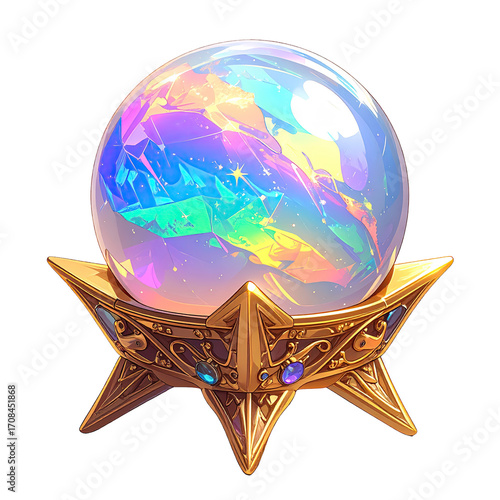 Ornate crystal orb on star pedestal