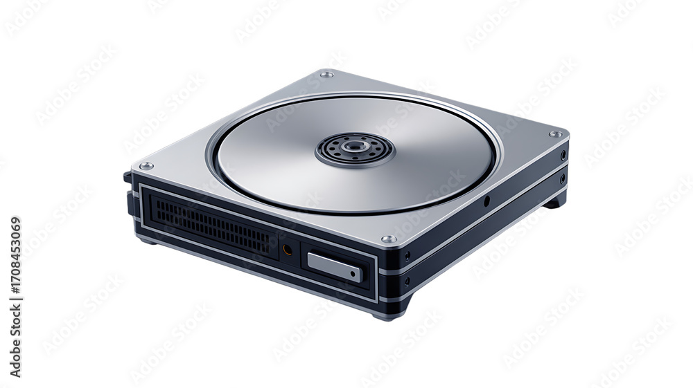 Fototapeta premium Sleek modern hard drive storage device, essential for data management and digital archiving