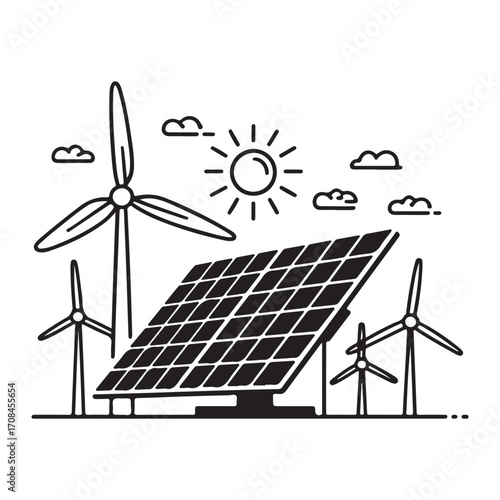 Clean energy vector illustration