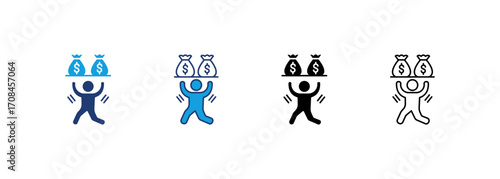 Debt Icon Set Multiple Style Collection