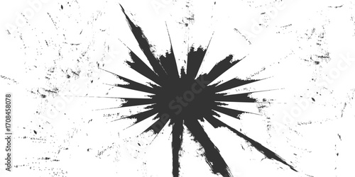 Grunge ink splat with black paint stain and liquid texture. vector, splatter, illustration, silhouette, spatter, blob, decoration, flower