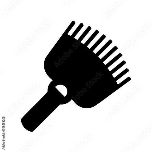 Black silhouette of a cleaning brush with multiple bristles and small handle