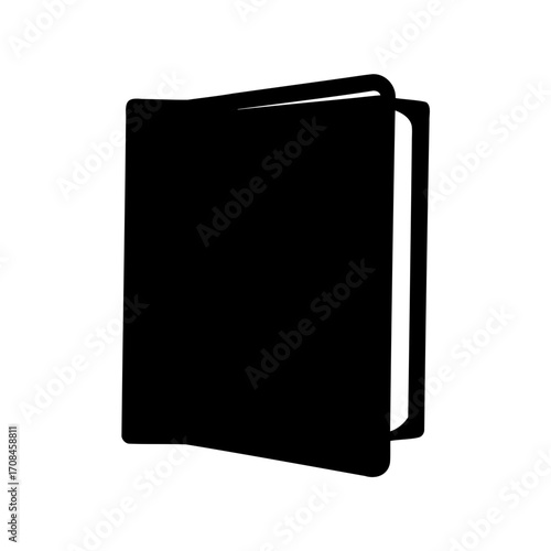 Silhouette of an open book against a white background reading or studying