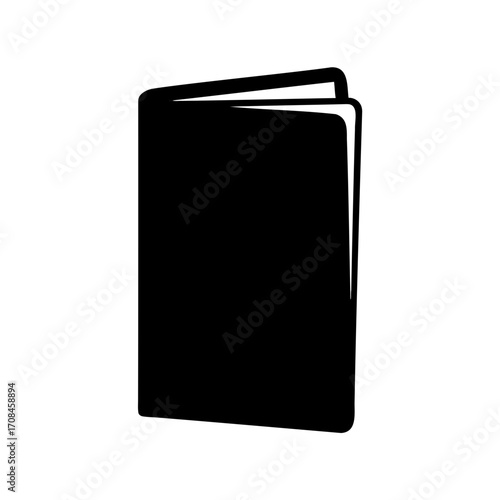 Open book illustration in a sleek and simple black silhouette design