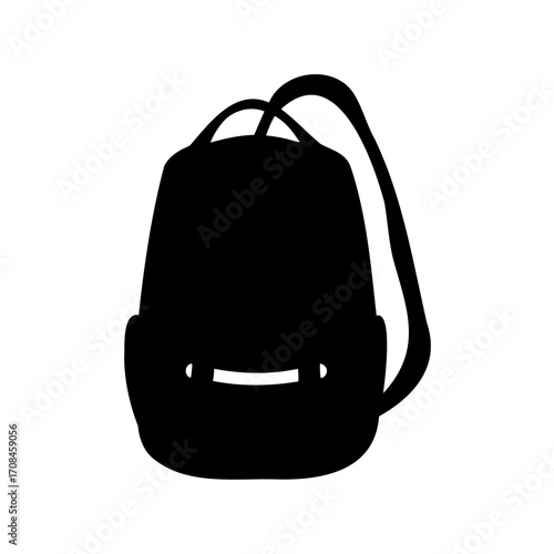 Silhouette of a simple backpack perfect for school or hiking adventure