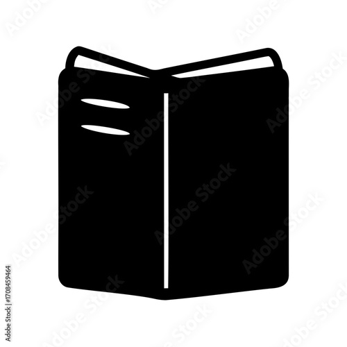 Black and white depiction of an open book ready to be read