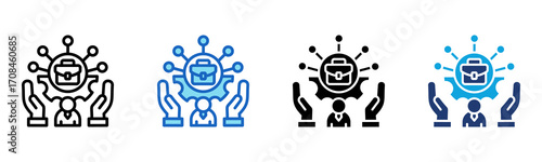 Job Enrichment icon Multi Style Vector Illustration