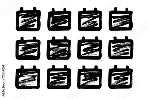 Creative calendar illustrations showing marked dates in a simple modern style suitable for planning and organizing events